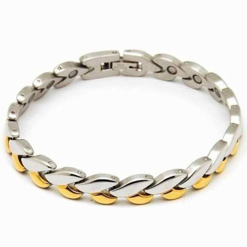 New 316 stainless steel magnetic two tone bracelet‎ 7.5 inchs
